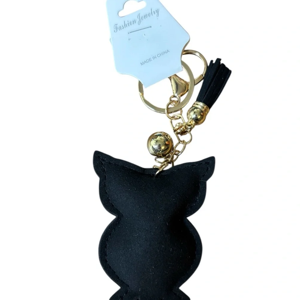 Fashion Jewelry Sparkling Silver and Black Owl Key Holder